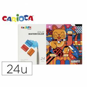 Acuarela carioca plus caja de 24 unidades colores surtidos - 45211