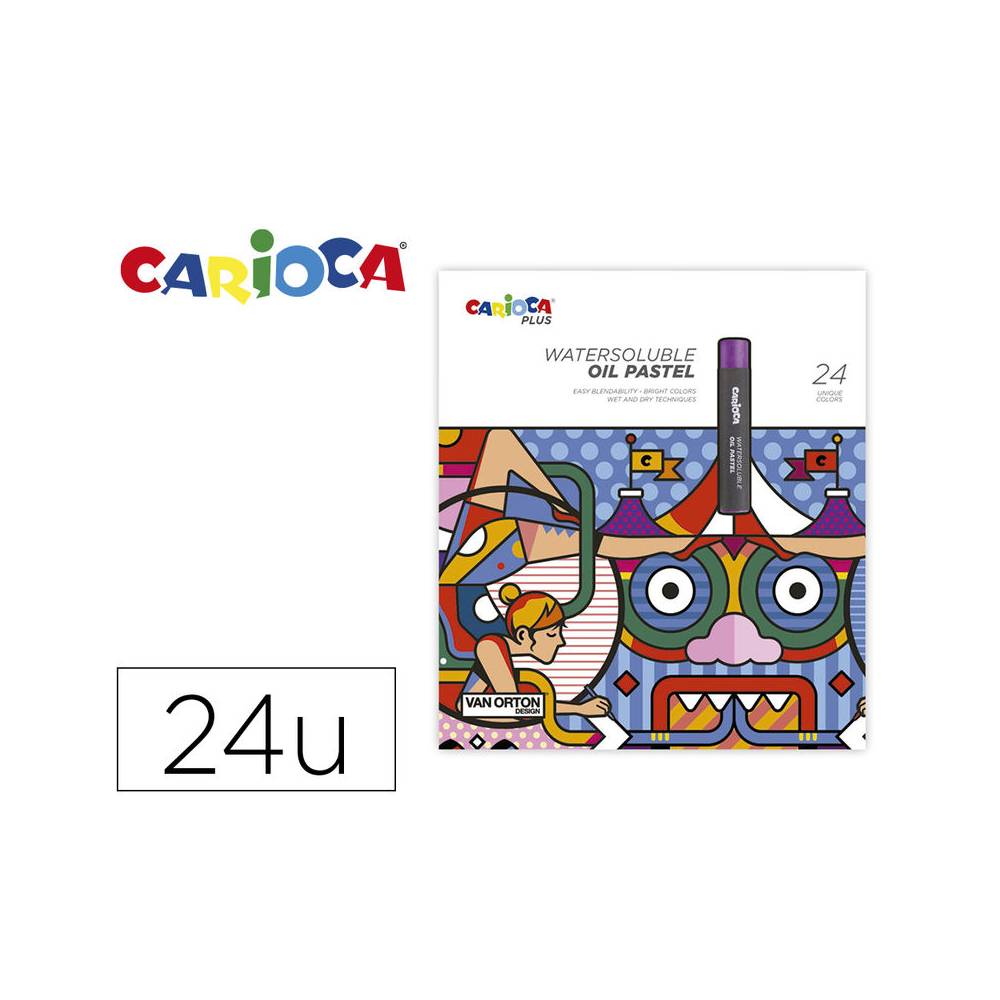 Lapices pastel carioca plus al oleo caja de 24 unidades colores surtidos - 45215