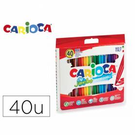 Rotulador carioca jumbo punta gruesa caja de 40 unidades colores surtidos - 41258