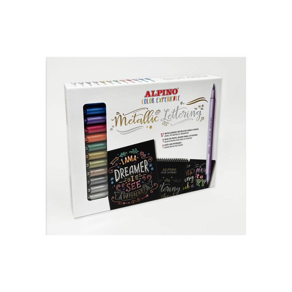 Rotulador alpino metallic lettering doble punta estuche de 10 unidades colores surtidos - AR001091
