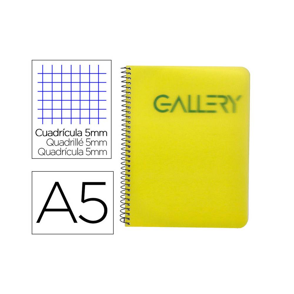 Cuaderno espiral think gallery microperforado a5 80h 70gr cuadro 5mm 4 colores surtidos gallery - 