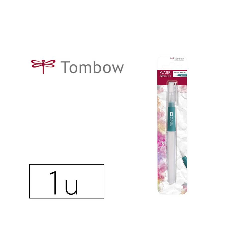 Pincel tombow water brush con deposito rellenable punta media blister de 1 unidad - WB-ME-1P