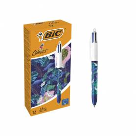 Boligrafo bic cuatro colores botanico punta de 1 mm caja de 12 unidades - 518206