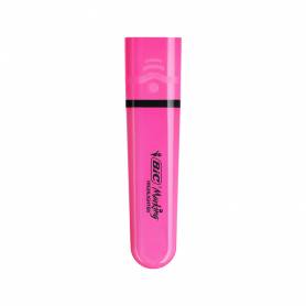 Rotulador bic flat fluorescente rosa neon caja de 12 unidades - 517963