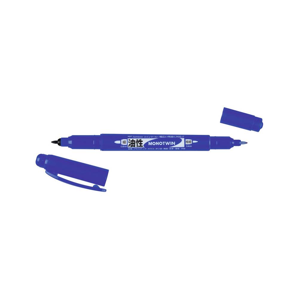 Rotulador tombow mono twin permanente doble punta fina y gruesa color azul - OS-TME15