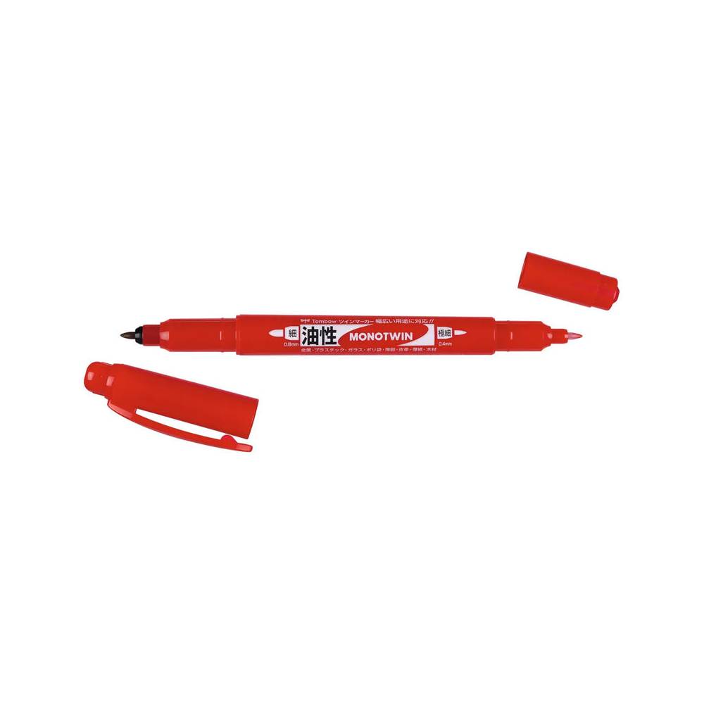 Rotulador tombow mono twin permanente doble punta fina y gruesa color rojo - OS-TME25