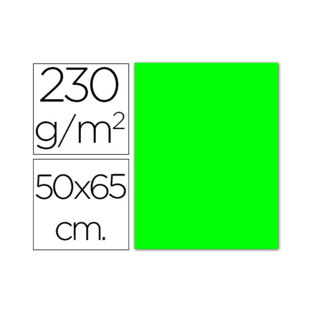 Cartulina fluorescente verde 50x65 cm 230 gr