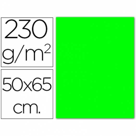 Cartulina fluorescente verde 50x65 cm 230 gr