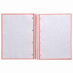 Cuaderno espiral liderpapel a4 micro antartik tapa forrada80h 90 gr horizontal 1 banda 4 taladros color rosa claro