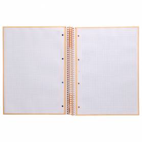 Cuaderno espiral liderpapel a4 micro antartik tapa forrada 80h 90 gr cuadro 5mm 1 banda 4 taladros color peach