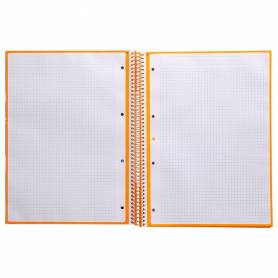 Cuaderno espiral liderpapel a4 micro antartik tapa forrada 80h 90 gr cuadro 5mm 1 banda 4 taladros mostaza