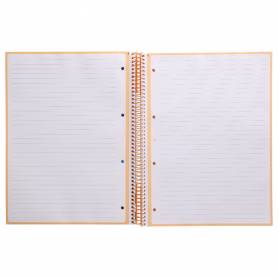 Cuaderno espiral liderpapel a4 micro antartik tapa forrada80h 90 gr horizontal 1 banda 4 taladros color peach