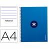 Cuaderno espiral liderpapel a4 micro antartik tapa forrada80h 90 gr horizontal 1 banda 4 taladros color azul oscuro