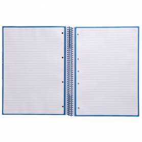 Cuaderno espiral liderpapel a4 micro antartik tapa forrada80h 90 gr horizontal 1 banda 4 taladros color azul oscuro