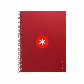 Cuaderno espiral liderpapel a4 micro antartik tapa forrada80h 90 gr horizontal 1 banda 4 taladros color frambuesa