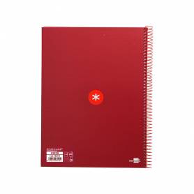 Cuaderno espiral liderpapel a4 micro antartik tapa forrada80h 90 gr horizontal 1 banda 4 taladros color frambuesa