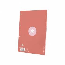 Recambio liderpapel a4 antartik 80 hojas 90g/m2 cuadro 5 mm 4 taladros 1 banda marco color rosa