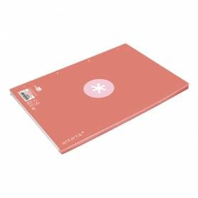 Recambio liderpapel a4 antartik 80 hojas 90g/m2 cuadro 5 mm 4 taladros 1 banda marco color rosa