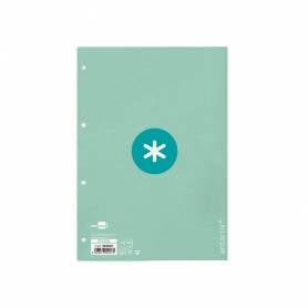 Recambio liderpapel a4 antartik 80 hojas 90g/m2 cuadro 5 mm 4 taladros 1 banda marco color menta