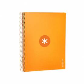 Cuaderno espiral liderpapel a4 micro antartik tapa forrada120h 100 gr cuadro 5mm 5 banda4 taladros color mostaza