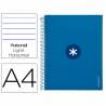 Cuaderno espiral liderpapel a4 micro antartik tapa forrada120h 100 gr horizontal 5 banda4 taladros color azul oscuro