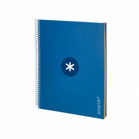 Cuaderno espiral liderpapel a4 micro antartik tapa forrada120h 100 gr horizontal 5 banda4 taladros color azul oscuro