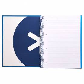 Cuaderno espiral liderpapel a4 micro antartik tapa forrada120h 100 gr horizontal 5 banda4 taladros color azul oscuro