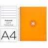 Cuaderno espiral liderpapel a4 micro antartik tapa forrada120h 100 gr horizontal 5 banda4 taladros color mostaza