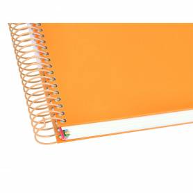 Cuaderno espiral liderpapel a4 micro antartik tapa forrada120h 100 gr horizontal 5 banda4 taladros color mostaza