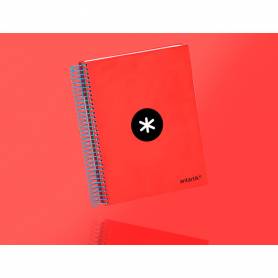 Cuaderno espiral liderpapel a5 micro antartik tapa forrada 120 h 100g horizontal 5 bandas6 taladros colores surtidos