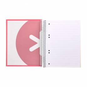 Cuaderno espiral liderpapel a5 micro antartik tapa forrada120h 100 gr horizontal 5 banda6 taladros color coral