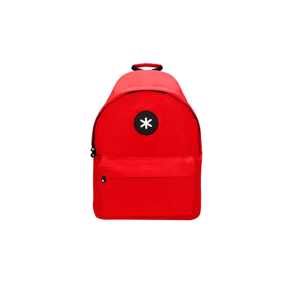 Cartera antartik mochila con asa y bolsillos con cremallera color rojo 310x160x410 mm