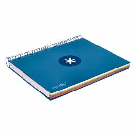 Cuaderno espiral liderpapel a5 micro antartik tapa forrada120h 90 gr cuadro 5mm 5 bandas6 taladros color azul oscuro