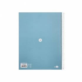 Cuaderno espiral liderpapel a4 micro antartik tapa forrada80h 90 gr rayado puntos 1 banda 4 taladros celeste