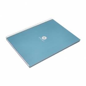 Cuaderno espiral liderpapel a4 micro antartik tapa forrada80h 90 gr rayado puntos 1 banda 4 taladros celeste