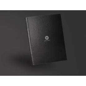 Cuaderno espiral liderpapel a4 micro antartik tapa forrada80h 90 gr rayado puntos 1 banda 4 taladros negro