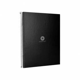 Cuaderno espiral liderpapel a4 micro antartik tapa forrada80h 90 gr rayado puntos 1 banda 4 taladros negro