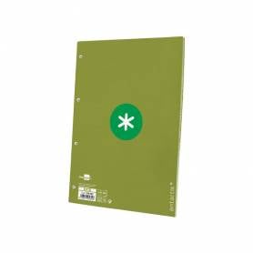 Recambio liderpapel a4 antartik 80 hojas 90g/m2 cuadro 5mm 4 taladros 1 banda con marco color verde