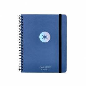 Agenda escolar antartik año 24 - 25 curso colección minimal blue semana vista a6