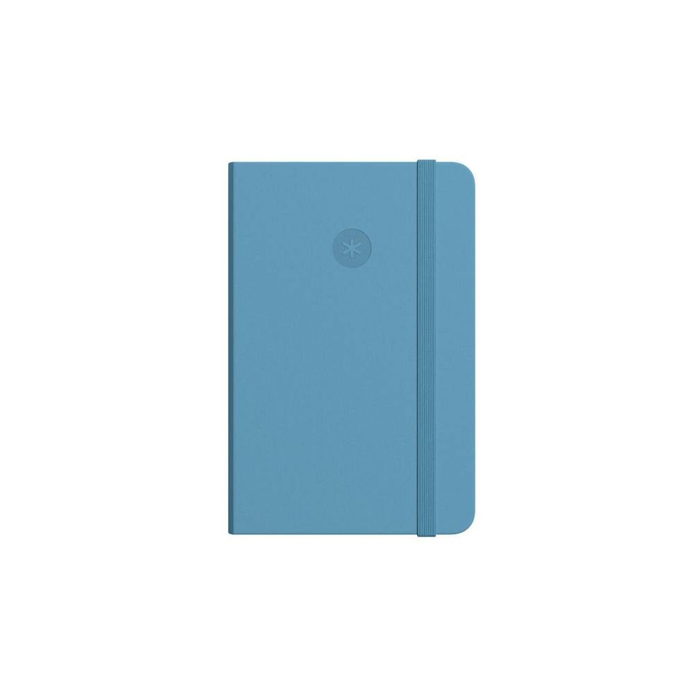 Cuaderno con gomilla antartik notes tapa dura a6 hojas lisas azul claro 100 hojas 80 gr fsc