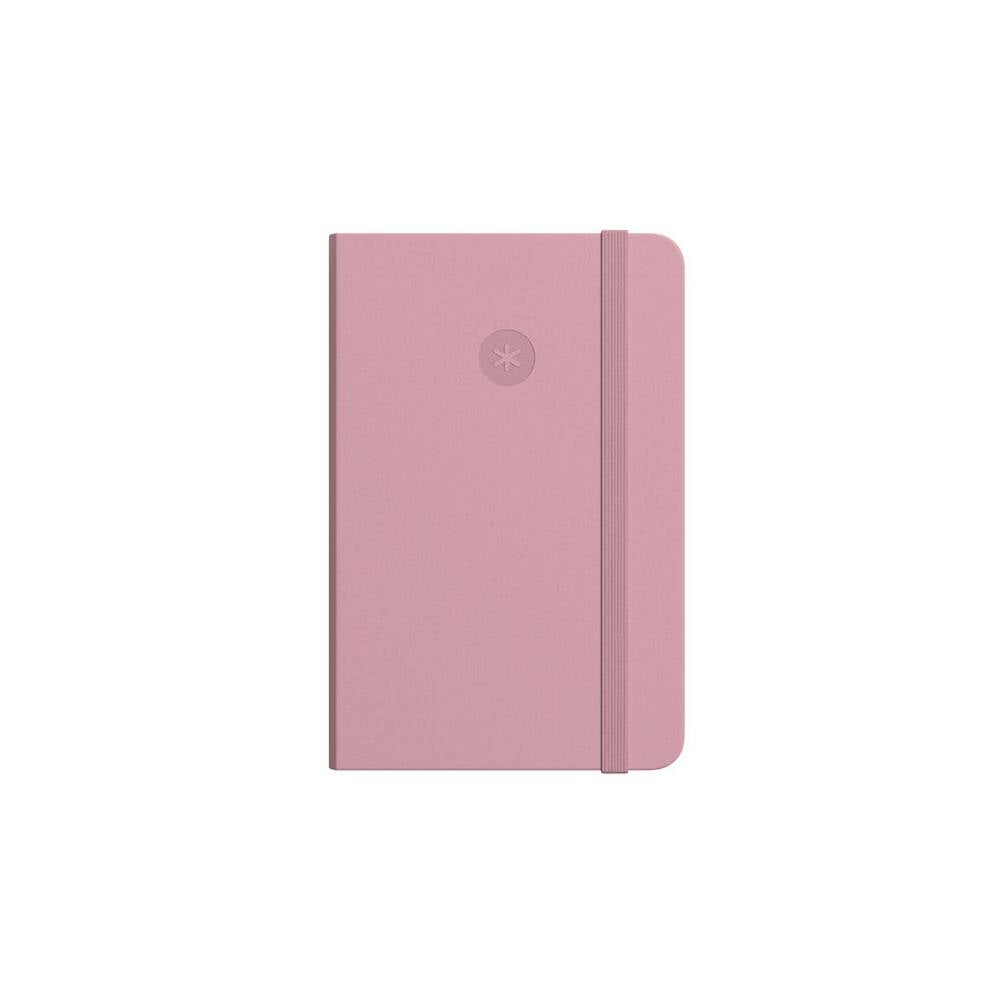 Cuaderno con gomilla antartik notes tapa dura a4 hojas lisas rosa pastel 100 hojas 80 gr fsc