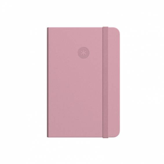 Cuaderno con gomilla antartik notes tapa dura a5 hojas rayas rosa pastel 100 hojas 80 gr fsc