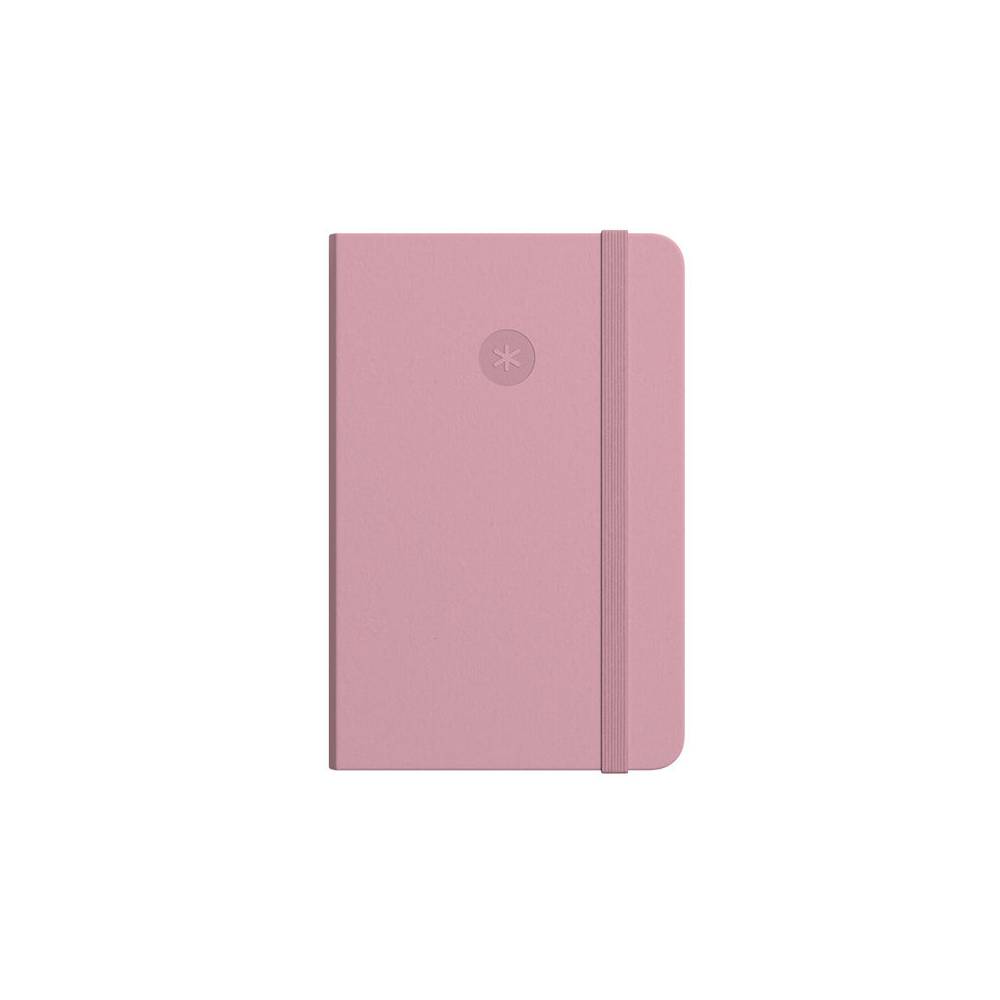 Cuaderno con gomilla antartik notes tapa dura a5 hojas cuadricula rosa pastel 100 hojas 80 gr fsc