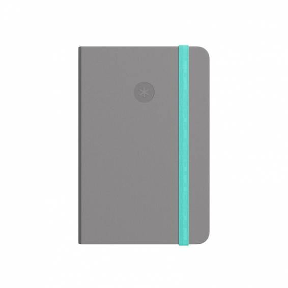 Cuaderno con gomilla antartik notes tapa dura a4 hojas lisas gris y turquesa 100 hojas 80 gr fsc