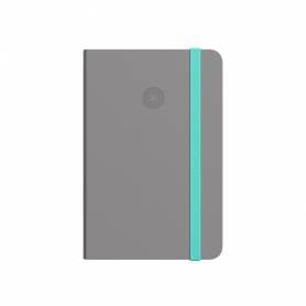 Cuaderno con gomilla antartik notes tapa dura a4 hojas cuadricula gris y turquesa 100 hojas 80 gr fsc