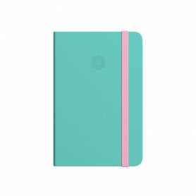 Cuaderno con gomilla antartik notes tapa dura a5 hojas puntos rosa y turquesa 100 hojas 80 gr fsc