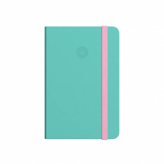 Cuaderno con gomilla antartik notes tapa dura a5 hojas rayas rosa y turquesa 100 hojas 80 gr fsc