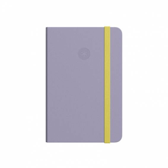 Cuaderno con gomilla antartik notes tapa dura a4 hojas puntos morado y amarillo 100 hojas 80 gr fsc