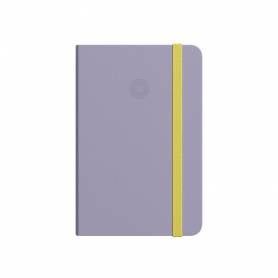 Cuaderno con gomilla antartik notes tapa dura a5 hojas rayas morado y amarillo 100 hojas 80 gr fsc