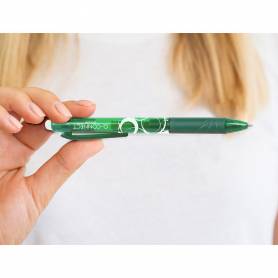 Boligrafo q-connect retractil borrable 0,7 mm color verde